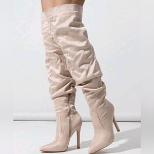 NEW 👢Elegant Cream Knee-High Women's Boots